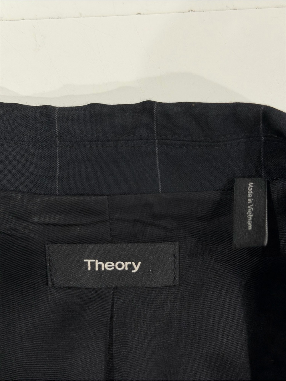Theory Staple Blazer Size 14 Windowpane Wool Blend Charcoal Grid Jacket K0505105 - Picture 5 of 7